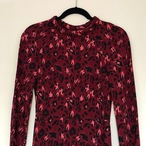 & Other Stories Maroon Leopard Dress NWT
